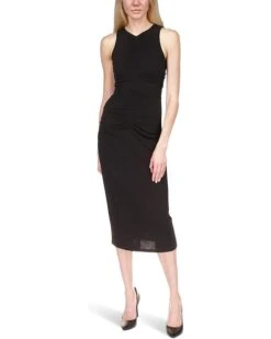 MICHAEL Michael Kors Sleeveless Center Front Ruched Midi Dress | Dresses