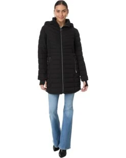 MICHAEL Michael Kors Mid Length Zip Front Packable M425528BZ | Coats & Outerwear -Flex Shoe Store 61yXYgWH0mL. AC SR736920